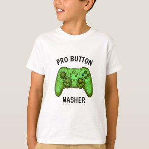 Pro Button Masher Video Game Controller Green T-Shirt