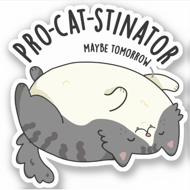 Pro-cat-stinator Funny Fat Cat Pun  (Front)