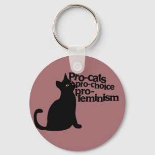 pro-cats pro-choice pro-feminism  keychain