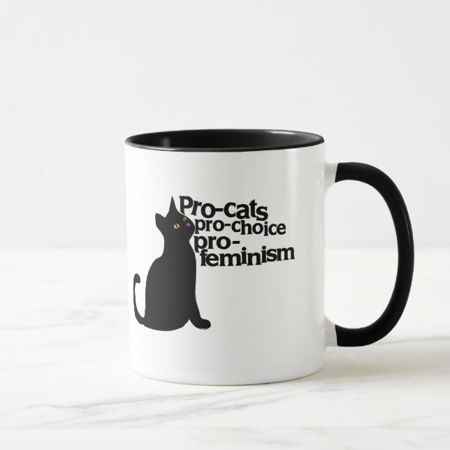 pro-cats pro-choice pro-feminism mug (Right)