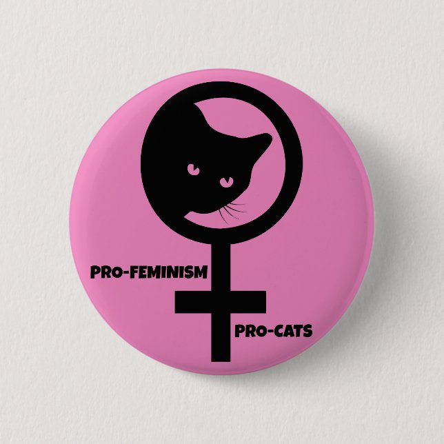 Pro Cats Pro Feminism 2 Inch Round Button (Front)