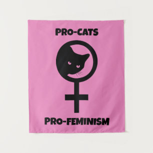 Pro Cats Pro Feminism Tapestry