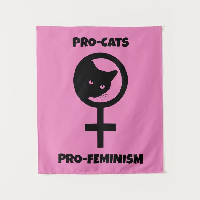 Pro Cats Pro Feminism Tapestry (Front)