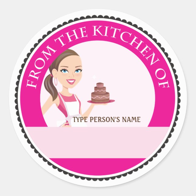 Pro Chef Cake Decor Custom Label for Baking Goods (Front)