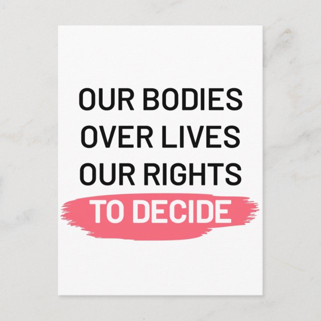 Pro Choice Abortion rights Design Postcard (Front)