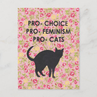 Pro-Choice/Feminism/Cats Postcard