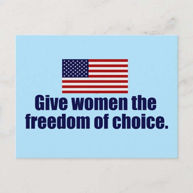 Pro Choice Freedom for Women's Rights Postcard (Front)