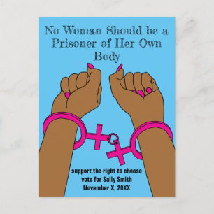 Pro Choice Get Out the Vote Autonomy Dark Skin Postcard