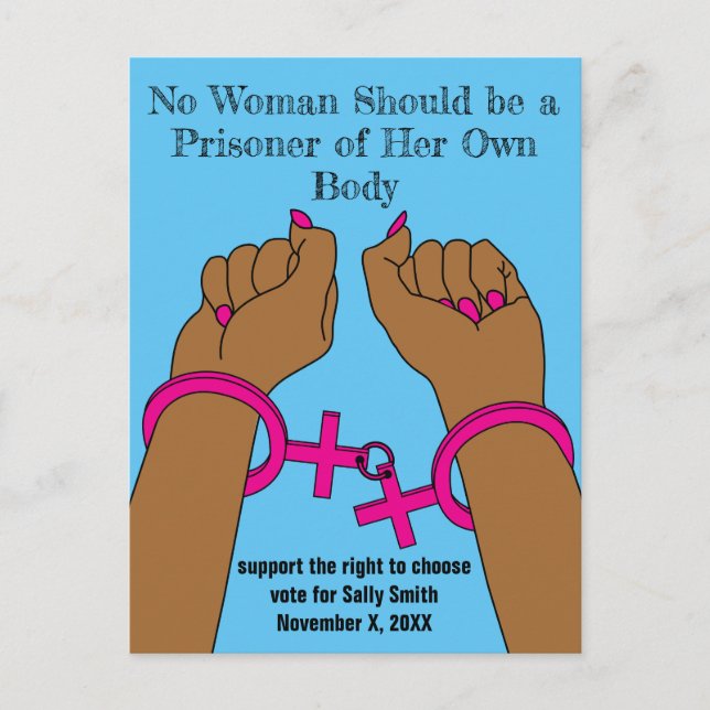 Pro Choice Get Out the Vote Autonomy Dark Skin Postcard (Front)