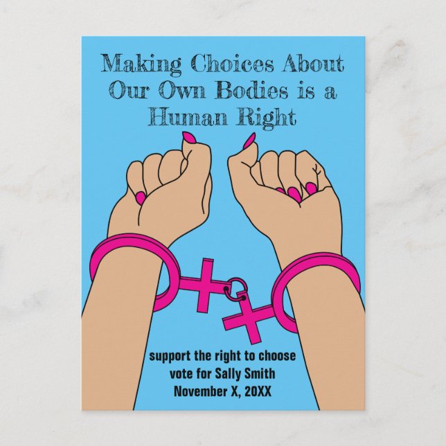 Pro Choice Get Out the Vote Autonomy Medium Skin Postcard (Front)