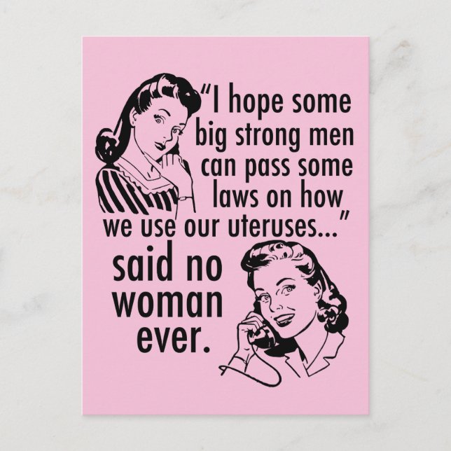 Pro Choice Laws Feminist SCOTUS Political Cartoon Postcard (Front)