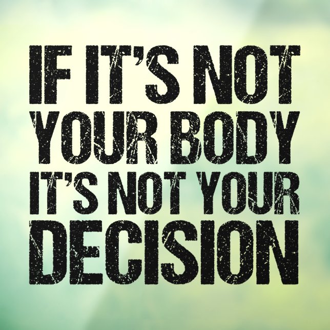 Pro Choice Not Your Body Not Your Decision Window Cling (Sheet 3)
