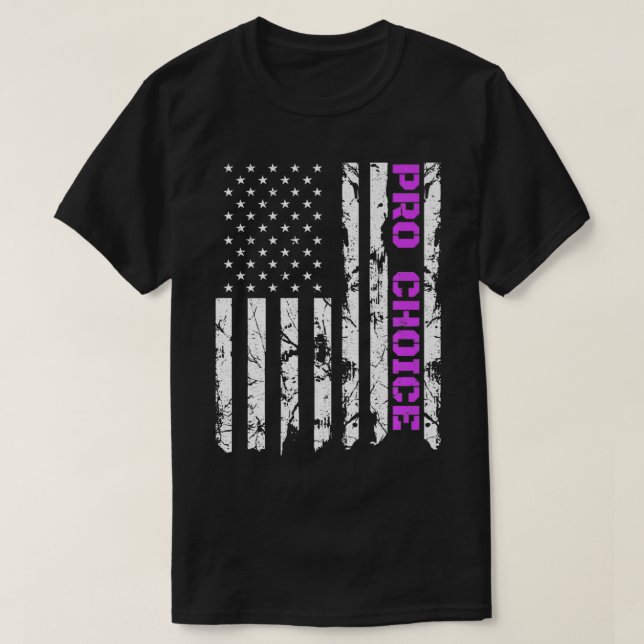 Pro Choice, Patriotic Purple American Pro Abortion T-Shirt (Design Front)