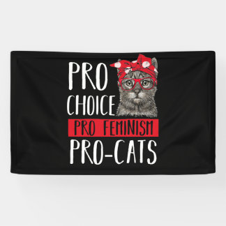 Pro Choice Pro Feminism Pro Cats Cat With Bandana Banner