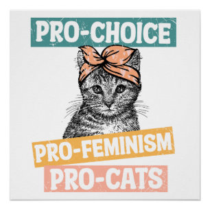 Pro Choice Pro Feminism Pro Cats Poster