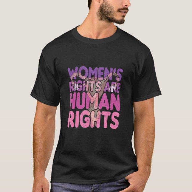 Pro Choice Women Rights Are Human Rights Feminist T-Shirt (Front)