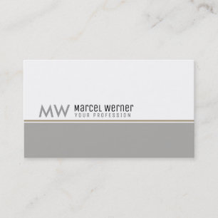 pro corporate classy white & grey monogrammed business card