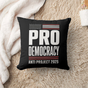 Pro Democracy Anti Project 2025 Trump 2025 Throw Pillow