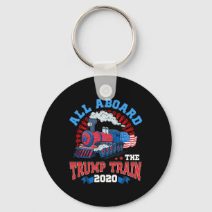 Pro Donald Trump American All Aboard The Trump Tra Keychain