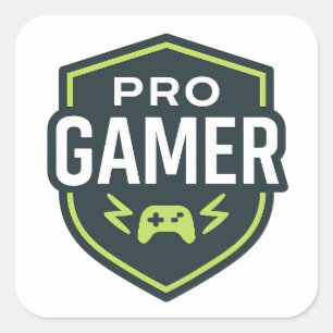 PRO GAMER Shield Badge Square Sticker