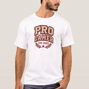 PRO GAMER — Varsity Chenille Patch Style T-Shirt