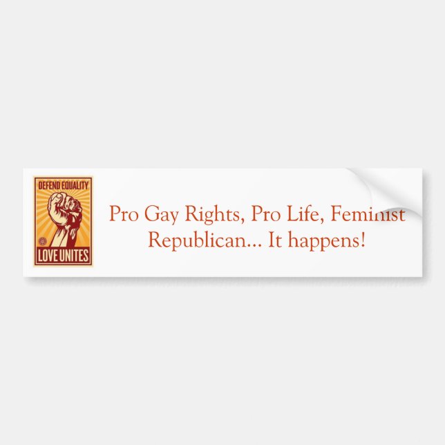 Pro gay rights Pro Life Feminist Republican Bumper Sticker (Front)