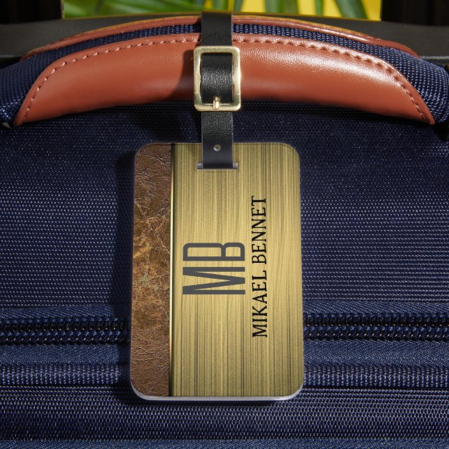 PRO Gold Brushed Metallic Luggage Tag (Front Insitu 2)