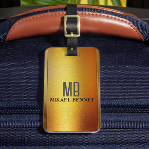 PRO Gold Brushed Metallic Luggage Tag