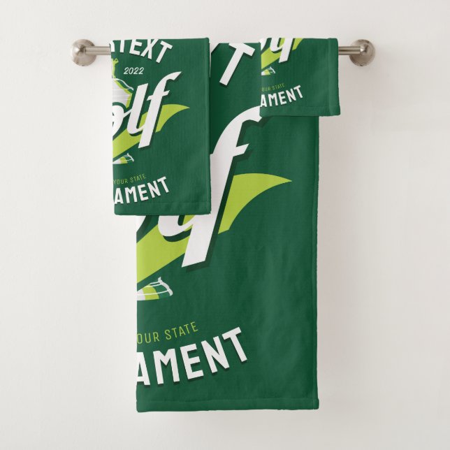 Pro Golfer NAME Golf Trophy Tournament Golfing Bath Towel Set (Insitu)