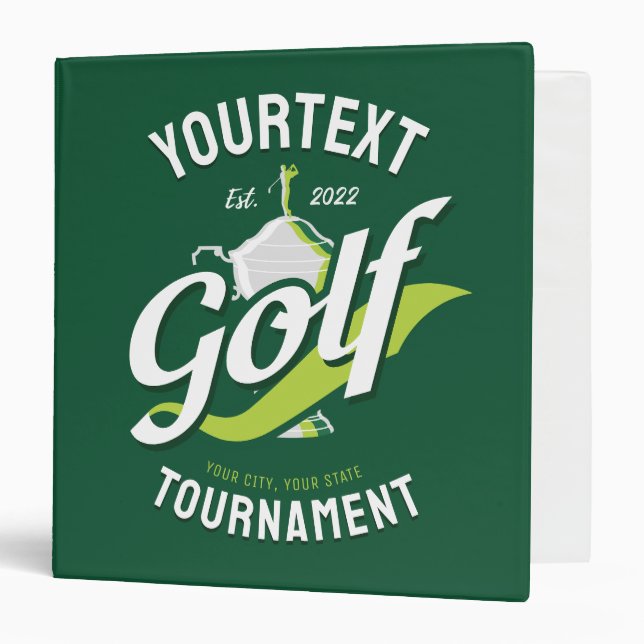 Pro Golfer NAME Golf Trophy Tournament Golfing Binder (Front/Inside)