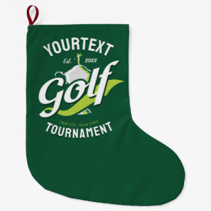 Pro Golfer NAME Golf Trophy Tournament Golfing Large Christmas Stocking