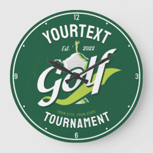 Pro Golfer NAME Golf Trophy Tournament Golfing Large Clock