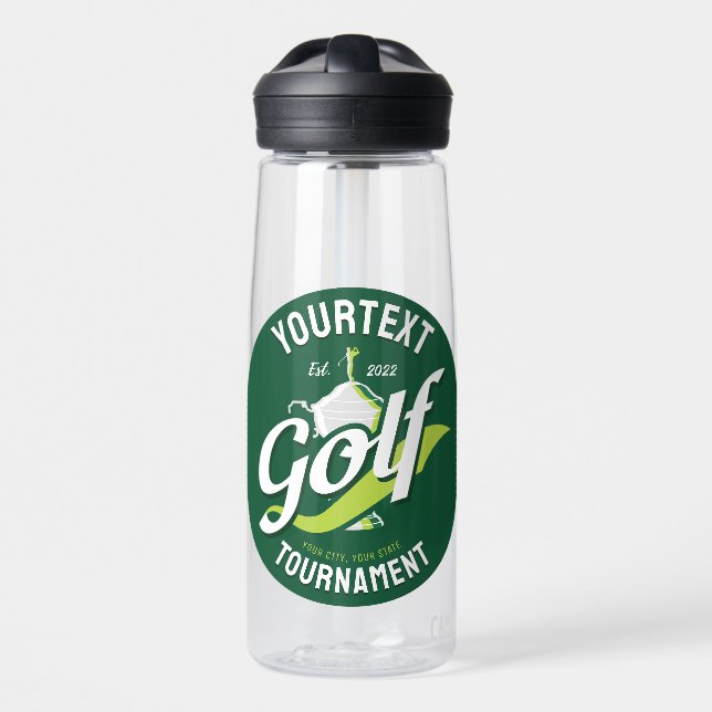 Pro Golfer NAME Golf Trophy Tournament Golfing Water Bottle (Front)