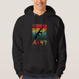 Pro Gun 2nd Amendment Ak47 Rifle Retro Vintage Sun Hoodie