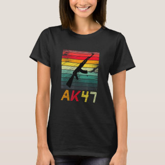 Pro Gun 2nd Amendment Ak47 Rifle Retro Vintage Sun T-Shirt