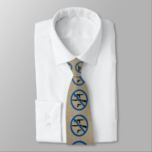 Pro Gun Control Custom Text Faux Beige Linen Tie