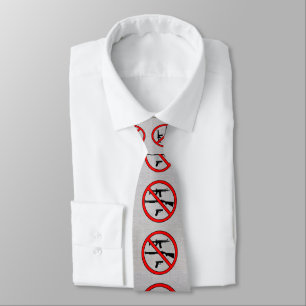 Pro Gun Control Custom Text Faux Grey Linen Tie