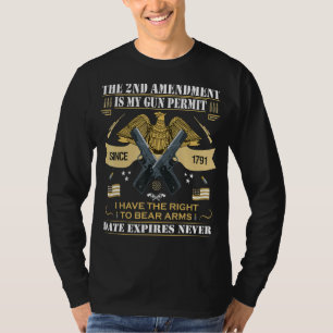 Pro Gun Second Amendment Is My Gun Permit Usa Amer T-Shirt