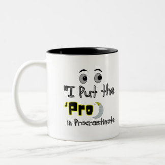 Pro in Procrastinate – Lazy but Legendary Two-Tone Coffee Mug