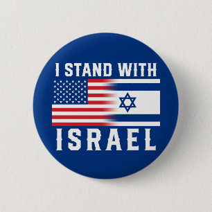 Pro-Israel I Stand With Israel 2 Inch Round Button