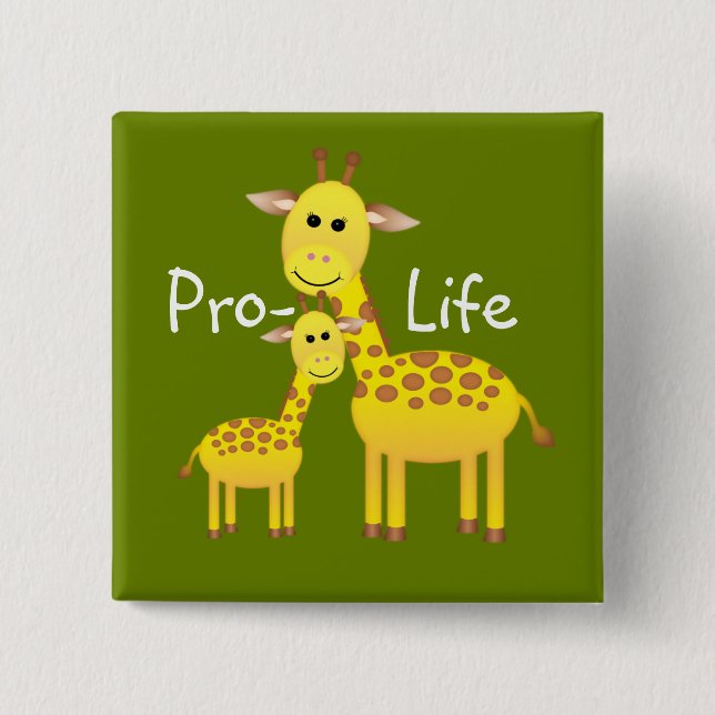 Pro-Life 2 Inch Square Button (Front)