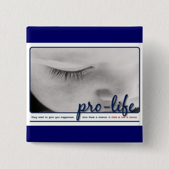 pro-life 2 inch square button (Front)