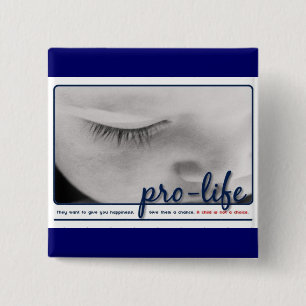 pro-life 2 inch square button