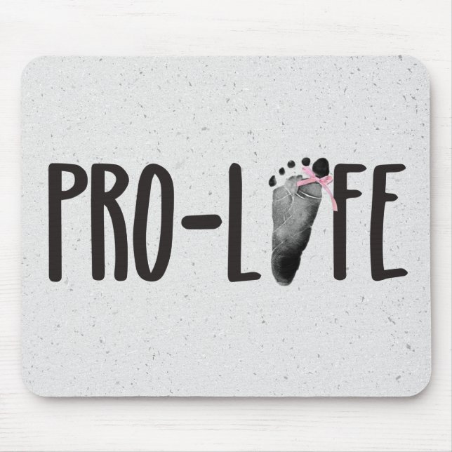 Pro-Life Baby Footprint on Terrazzo Mouse Pad (Front)