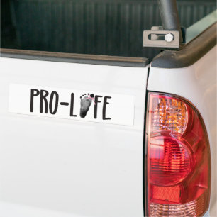 Pro-Life Baby Footprint with Pink Bow Bumper Sticker