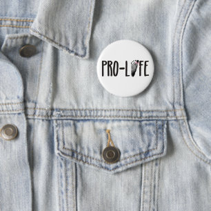 Pro-Life Baby Footprints with Bow 2 Inch Round Button