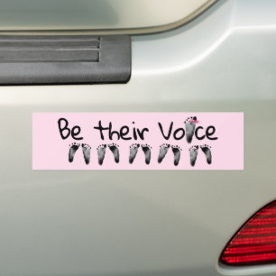 Pro-Life Baby Footprints with Bow Bumper Sticker