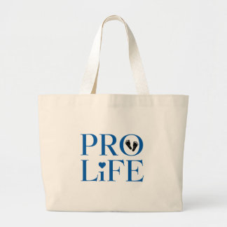 Pro Life Blue Large Tote Bag