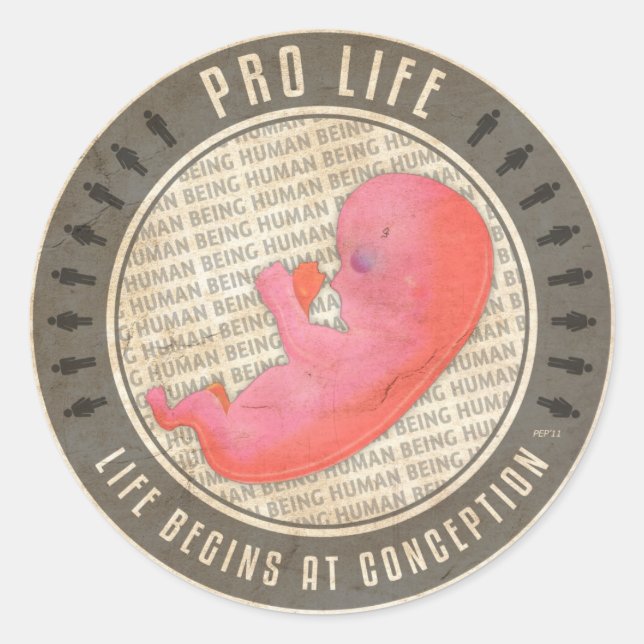 Pro Life Classic Round Sticker (Front)