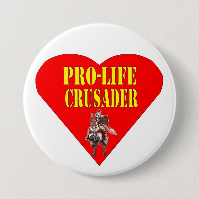 PRO LIFE CRUSADER 3 INCH ROUND BUTTON (Front)